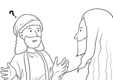 John 3 1 4 Nicodemus Comes To Jesus Secretly Coloring Page